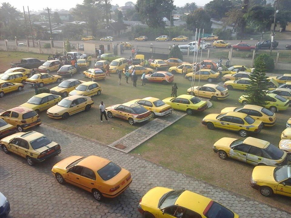 Impounded taxis parked at Buea Council Premises