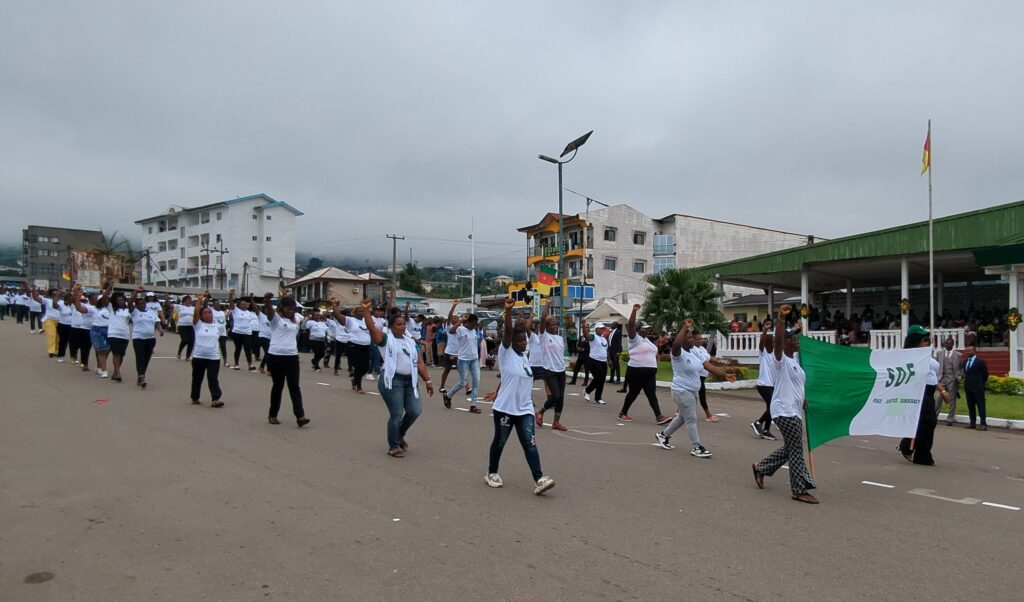 SDF militants marching in Buea