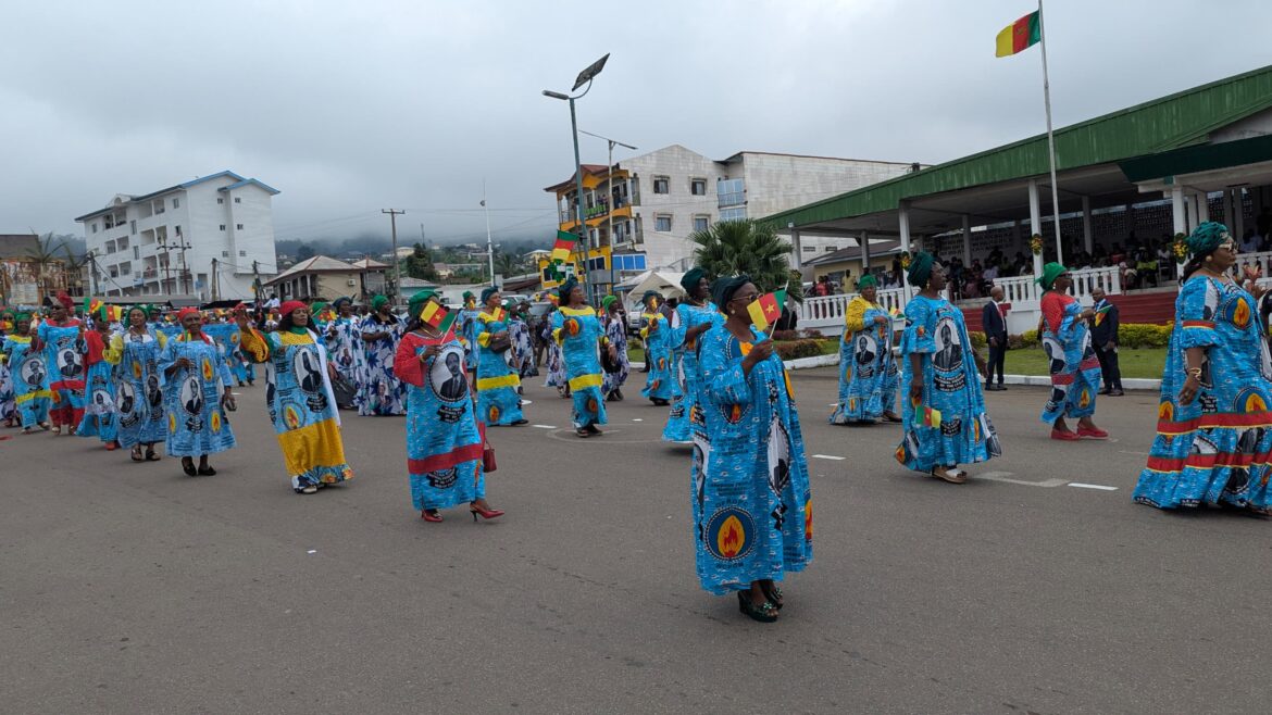 CPDM militants marching in Buea, regional capital of Cameroon’s Southwest region on 20th May, 2025