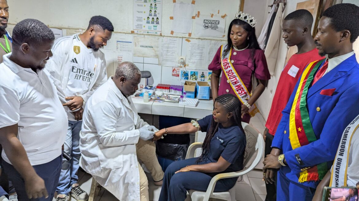 Atem Noella and others watch as participants undergo genotype tests Atem Noella and others watch as participants undergo genotype tests