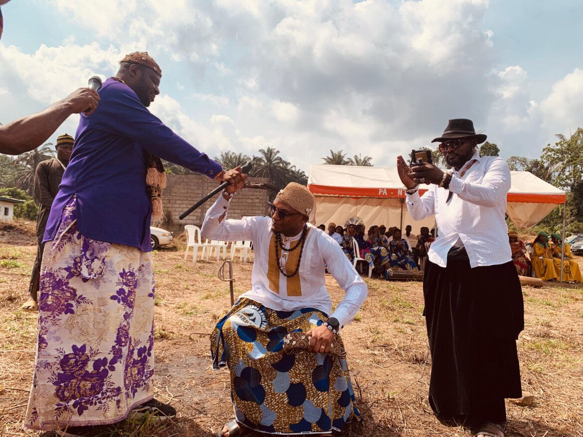 Sango Mafany Ngando being installed as Senior Notable of Monde