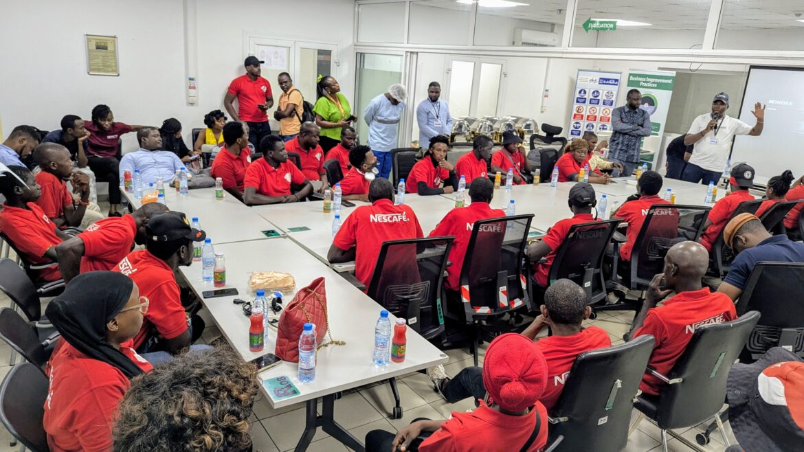 Participants at the Nestlé Bonaberi Factory, undergoing training on how to best manage their businesses