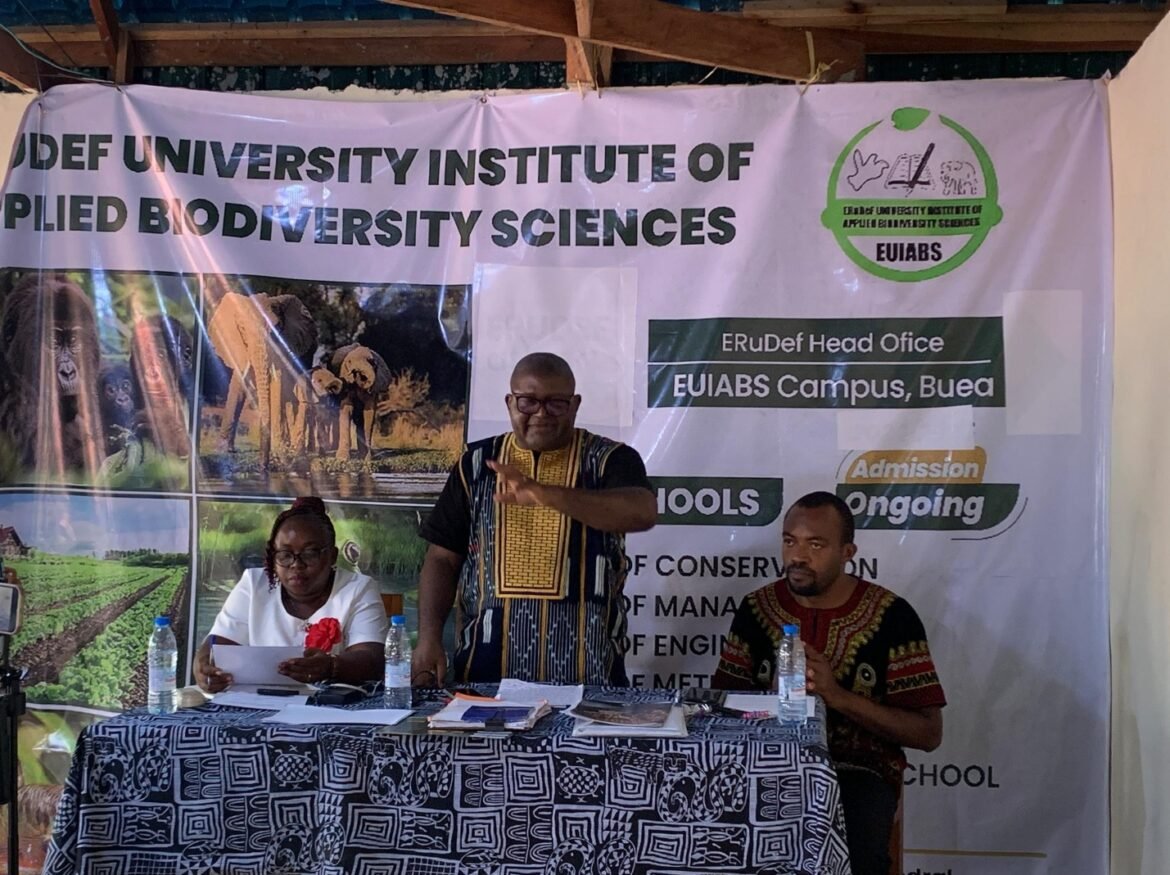 ERuDeF staff and collaborators at the press conference in Buea