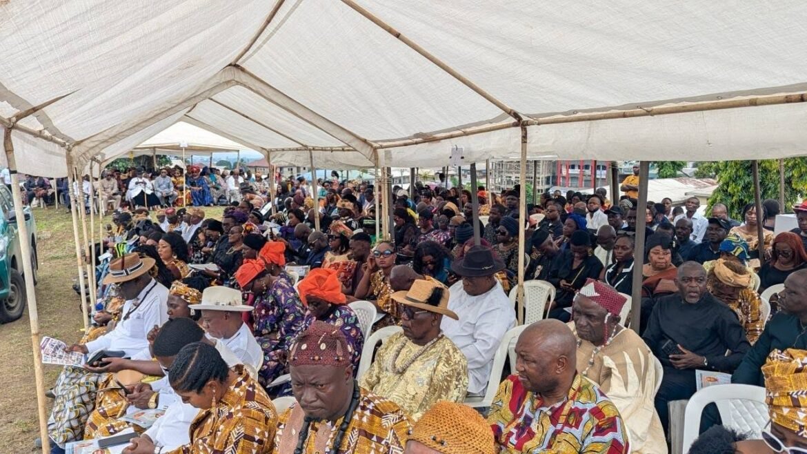 Mourners at Great Soppo Palace in Buea