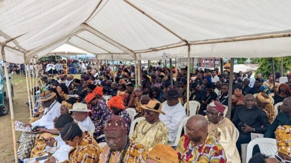 Mourners at Great Soppo Palace in Buea